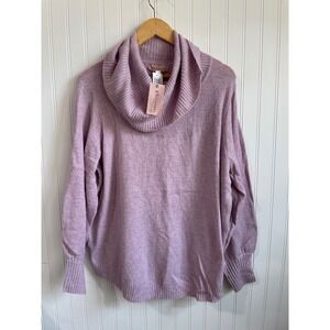 Philosophy Woman Cowl Neck Sweater Lilac Heather Purple Knit Top 2X NEW